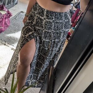 Vintage Express Black and White True Wrap Skirt